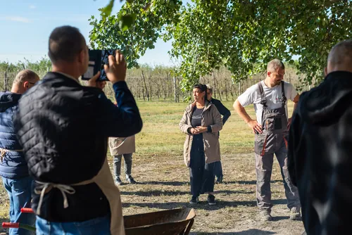 mbk2025-119-kartica Sudionik fotografira druge goste na travnjaku, Mjesec baranjske kuhinje 2025